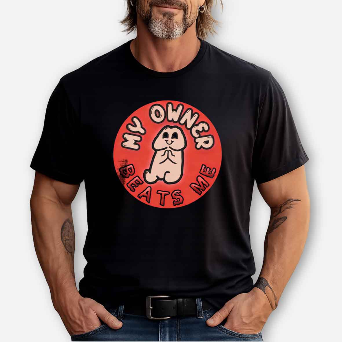 Maturelion My Owner Beats Me Cotton T-shirt