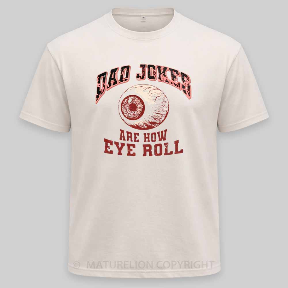 Maturelion Dad Jokes - Eye Roll Washed T-shirt