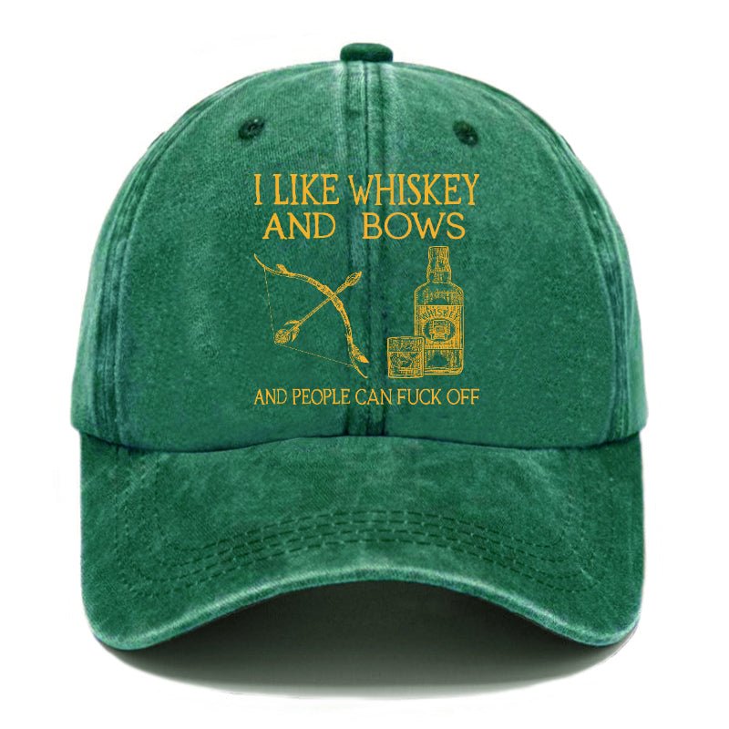 I Like Whiskey And Bows And People Can Fuck Off Custom Cap-Maturelion