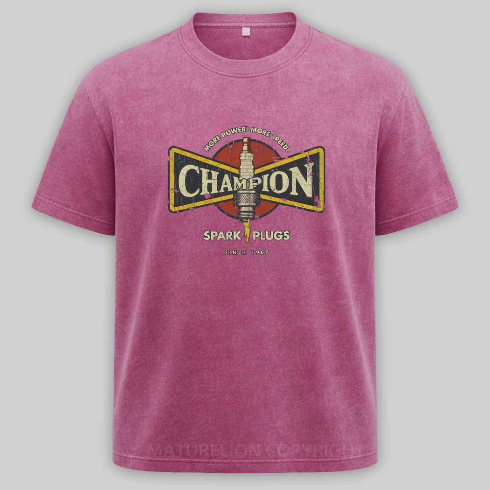 Maturelion Champion More Power More Speed 1907 Washed T-shirt