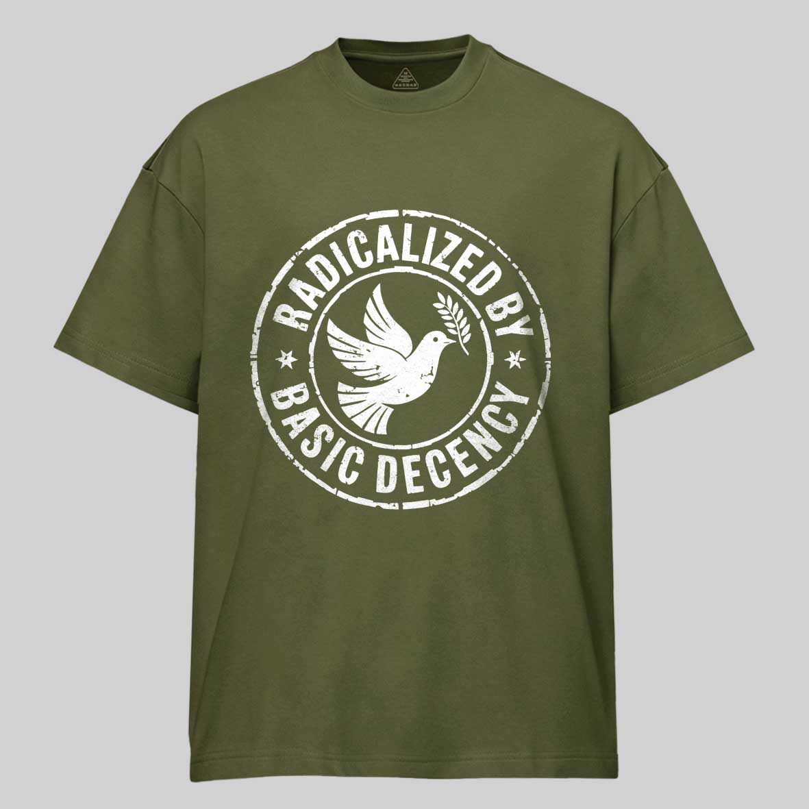 Maturelion Radicalized By Basic Decency-1 Cotton T-shirt