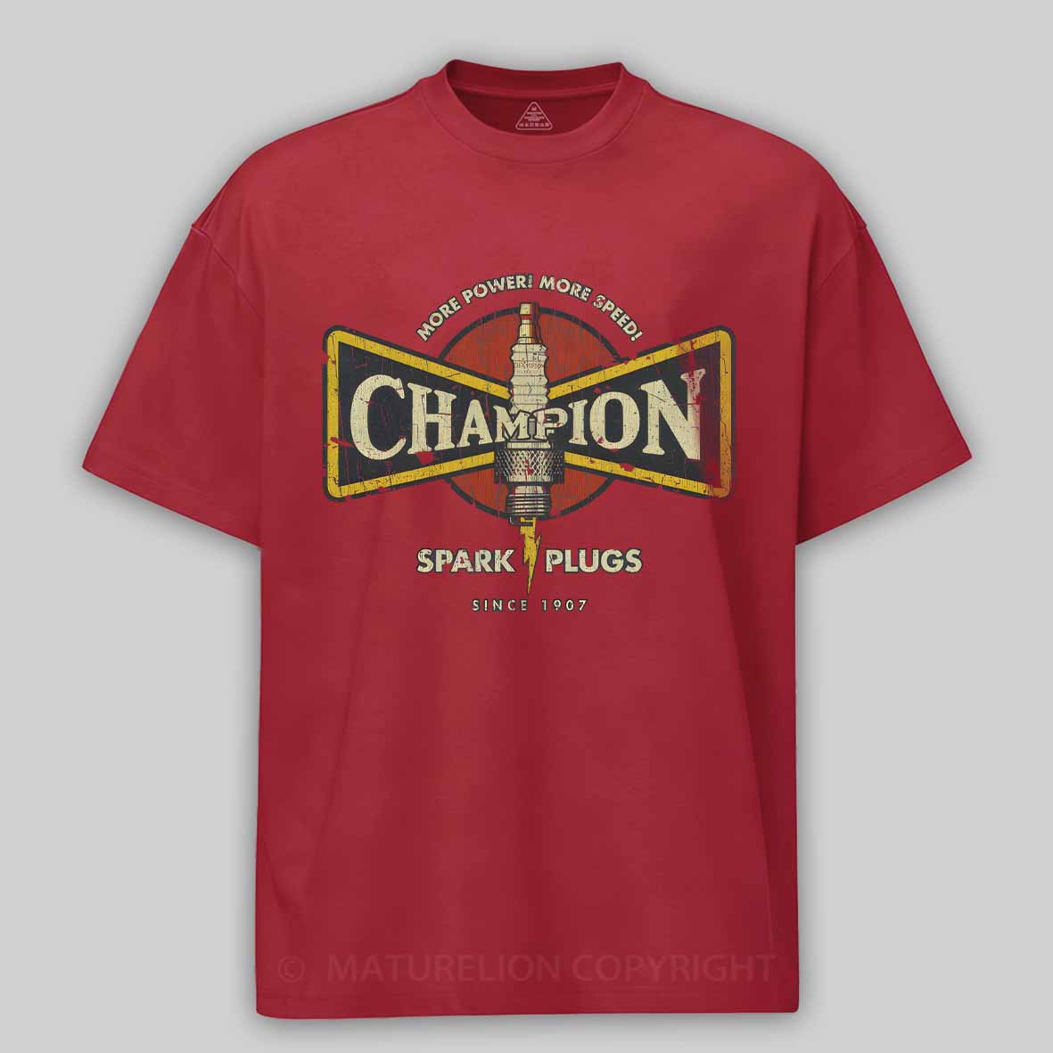 Maturelion Champion More Power More Speed 1907 Cotton T-shirt