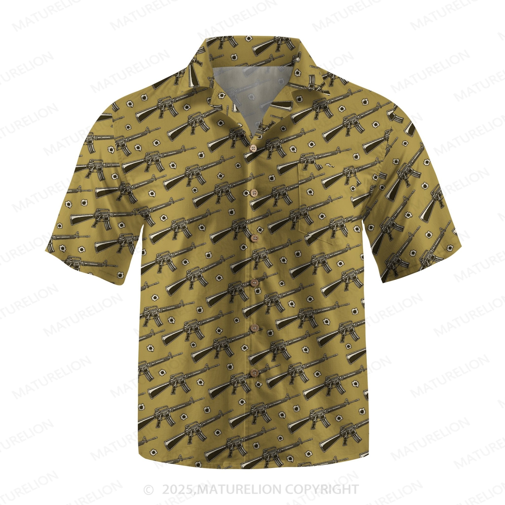 Maturelion Assault Rifle Pattern Hawaiian Shirt