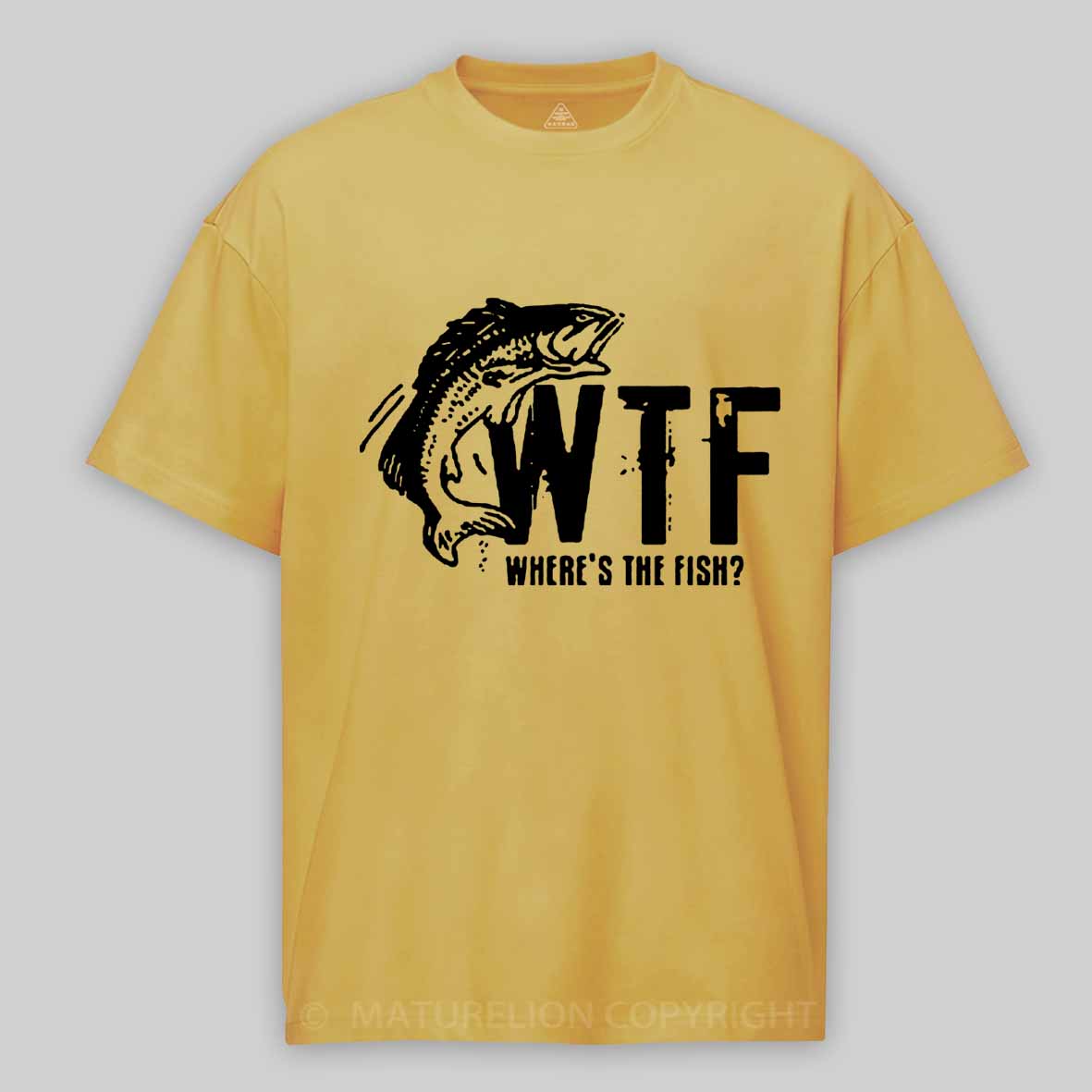 Maturelion Men's T-shirt WTF Wheres The Fish Funny Cotton T-shirt