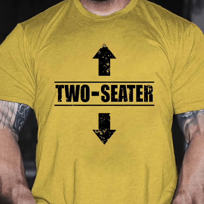 Two Seater Funny Cotton T-shirt (Free Customization)-Maturelion