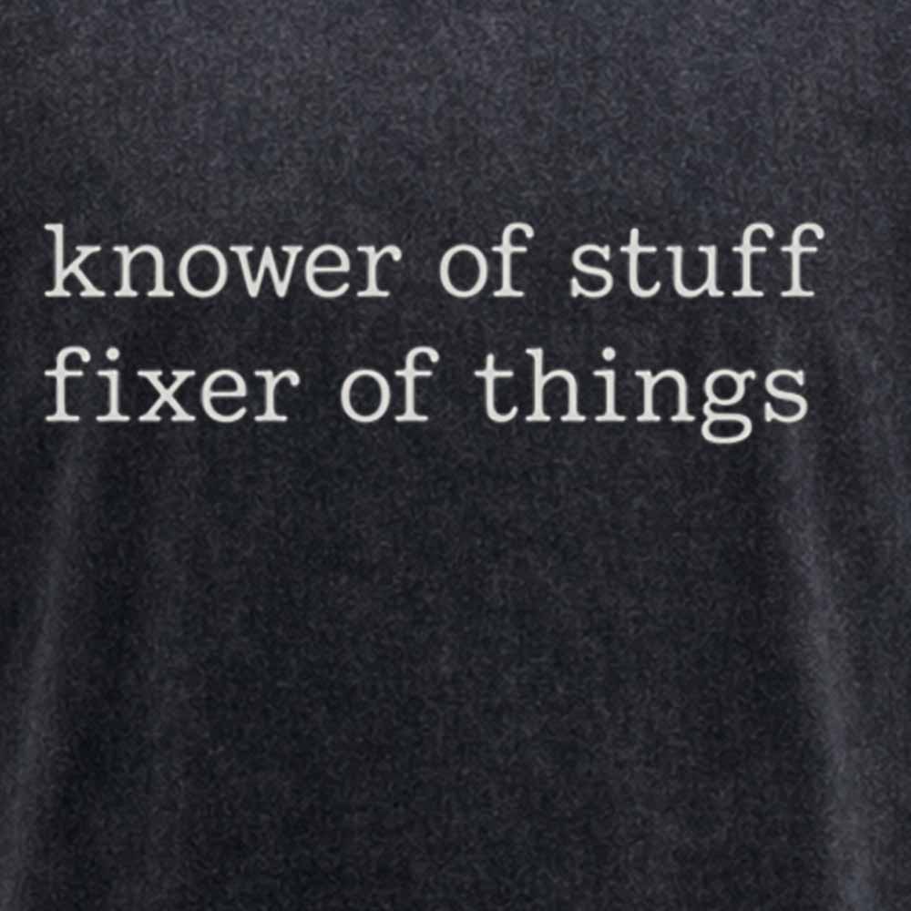 Maturelion Knower of Stuff Fixer of Things Funny Mechanic Washed T-shirt
