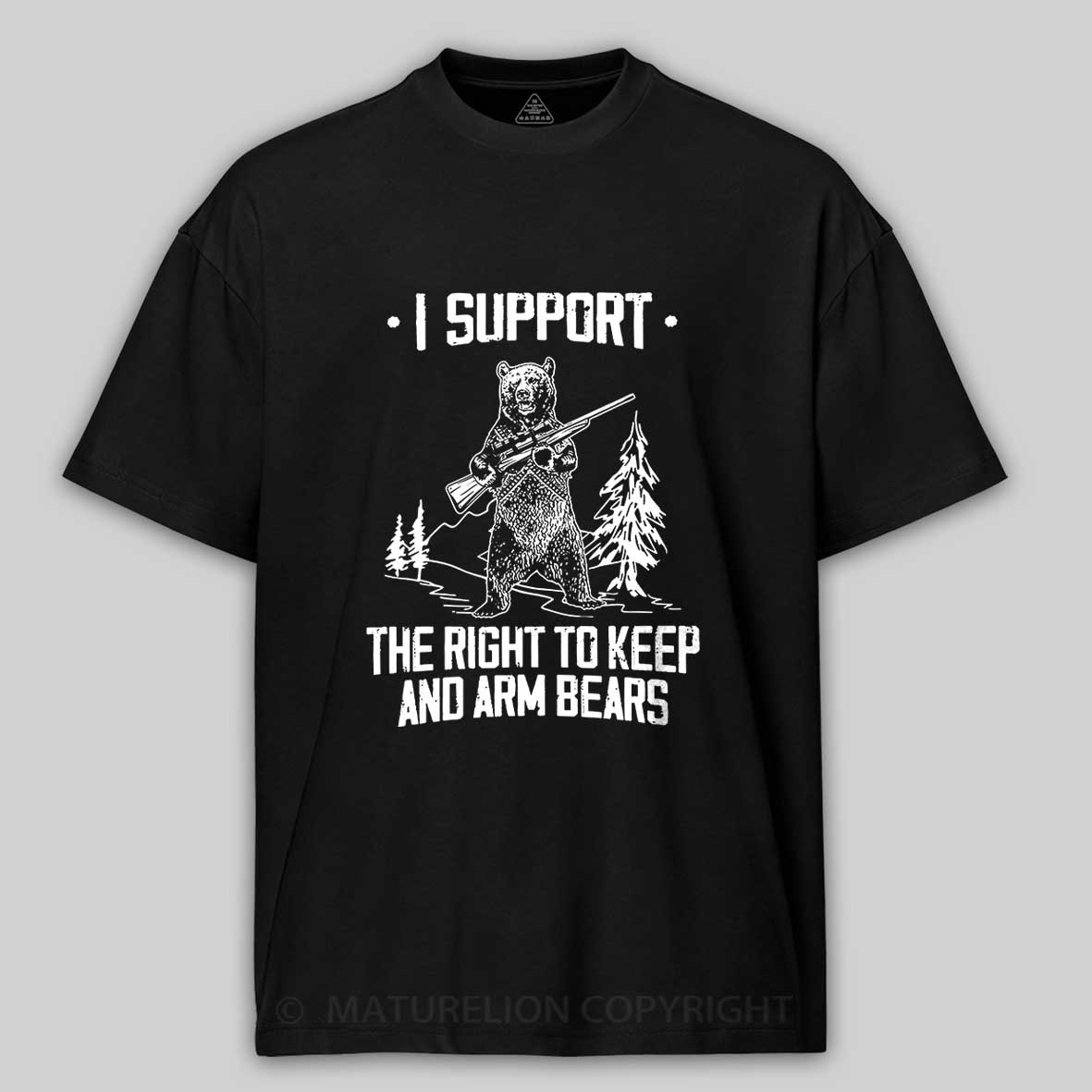 Maturelion Men's T-Shirt Second Amendment Right to Keep and Arm bears Cotton T-Shirt
