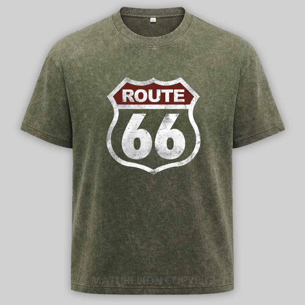 Maturelion Historic Route 66 Vintage Washed T-shirt