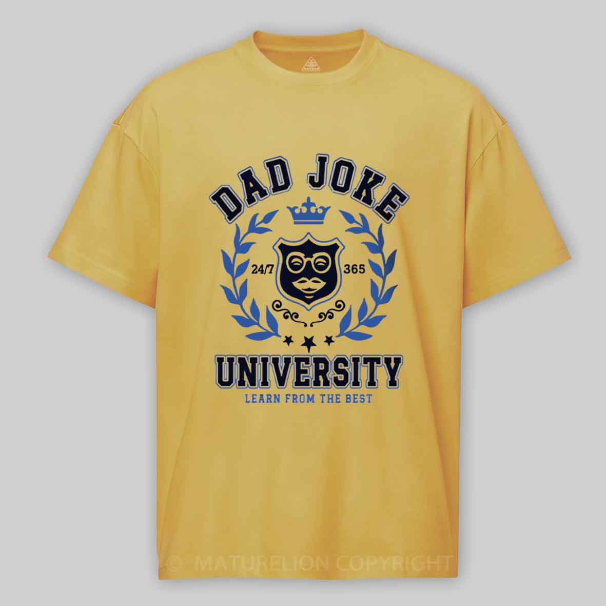 Maturelion Dad Joke University Funny Dad Humor Father´s day Birthday Gift Cotton T-shirt