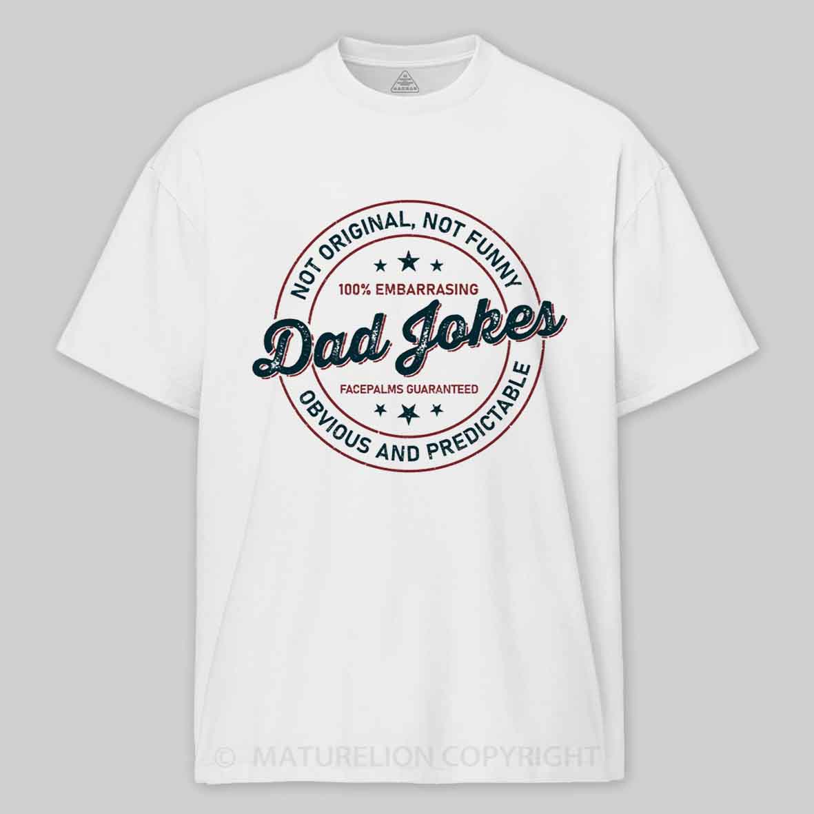 Maturelion Vintage Dad Jokes Cotton T-shirt