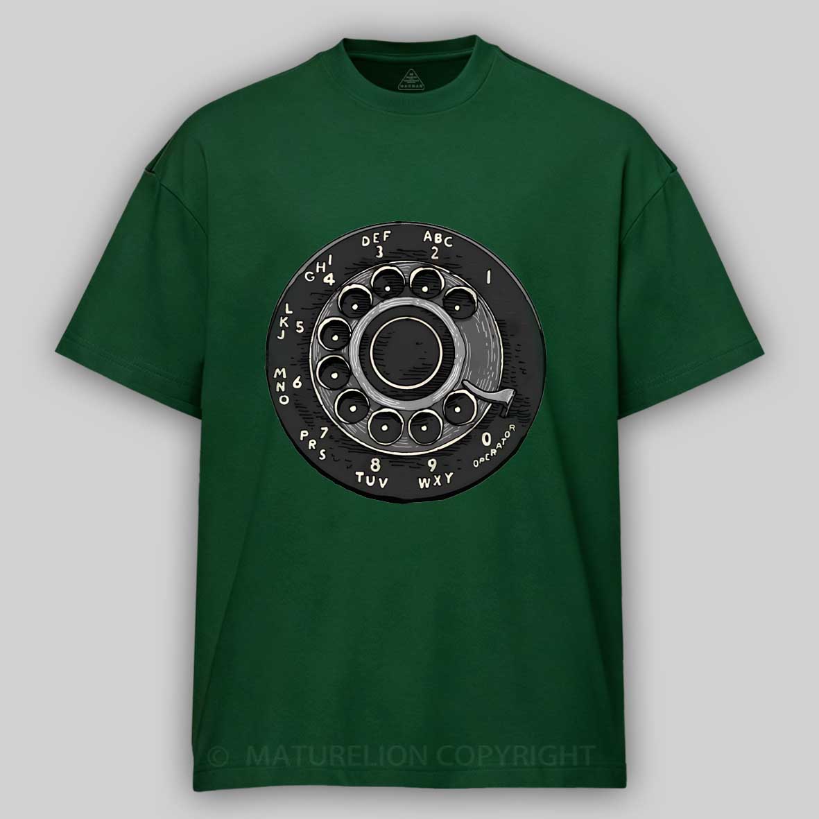 Maturelion Retro Rotary Dial Phone Cotton T-shirt