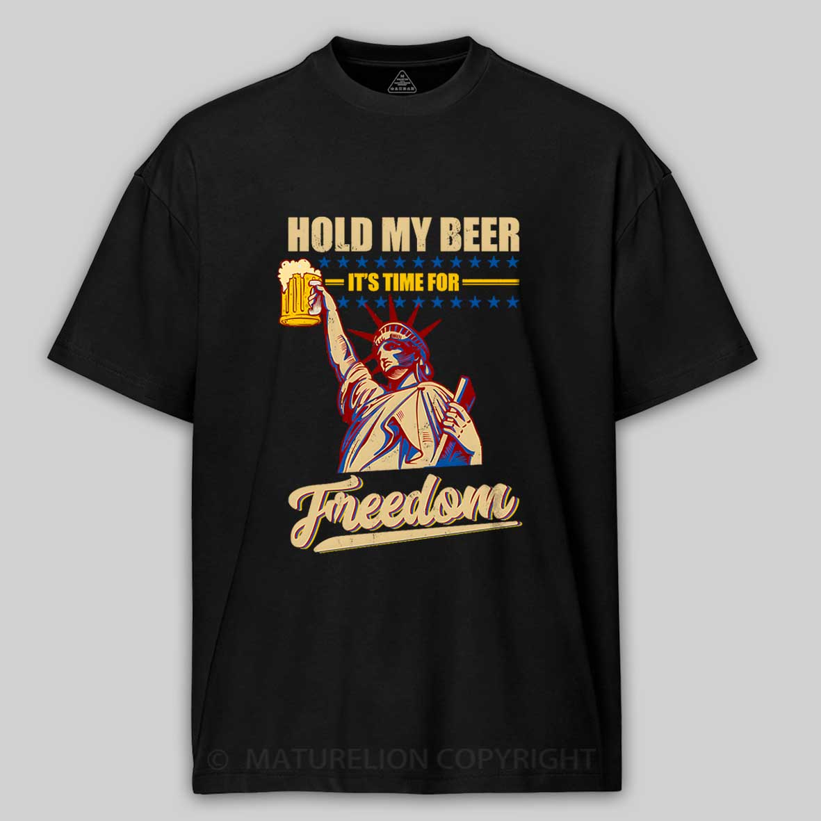 Maturelion Men's T-Shirt Hold My Beer 4th Of July T-shirt