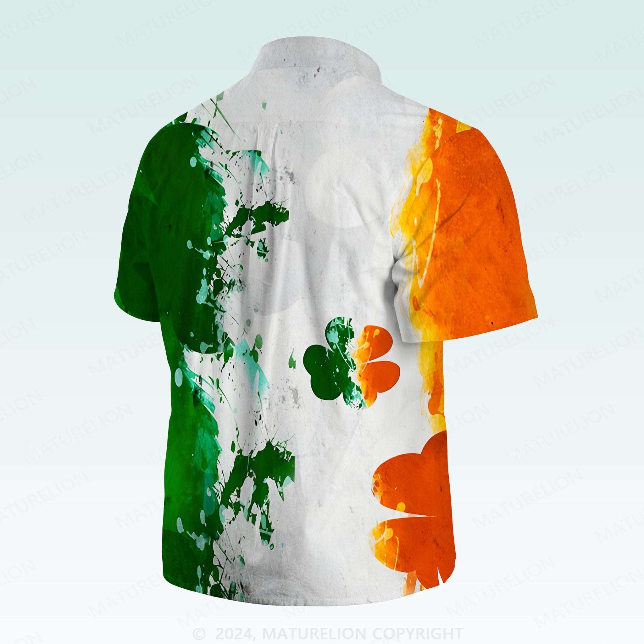 Maturelion St. Patrick's Button Pocket ShirtLucky Island Style Hawaiian Shirt