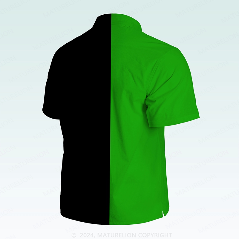 Maturelion St. Patrick's Button Pocket ShirtRetro Island Shamrocks Hawaiian Shirt