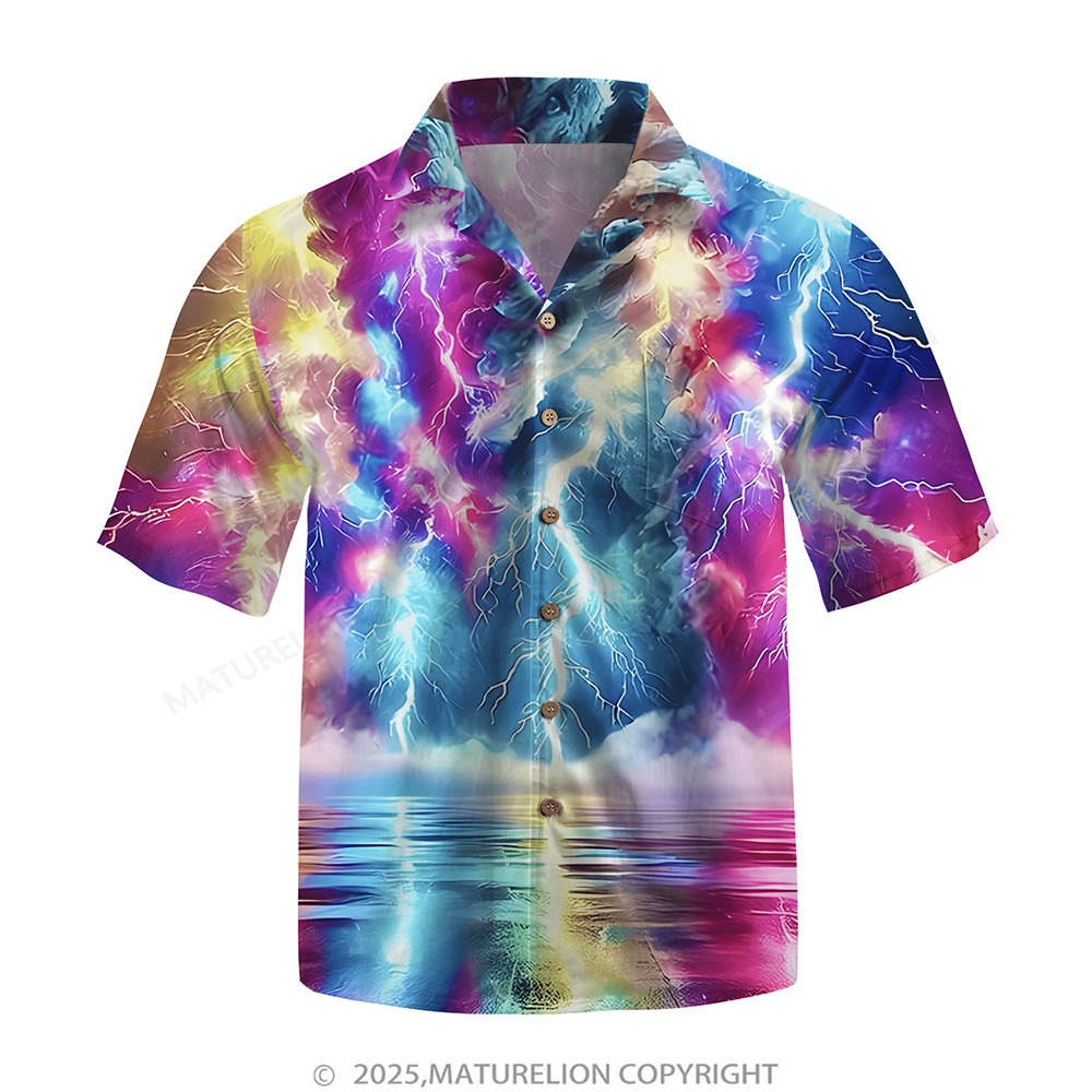 Matreulion Men's Aloha Shirts Rainstorm Hawaiian Shirt Sale-Maturelion