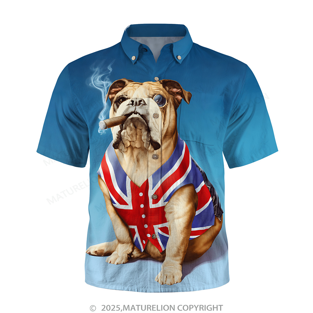 Maturelion Men's Aloha Shirts Fashion Anthropomorphic Animal Hawaiian Shirt