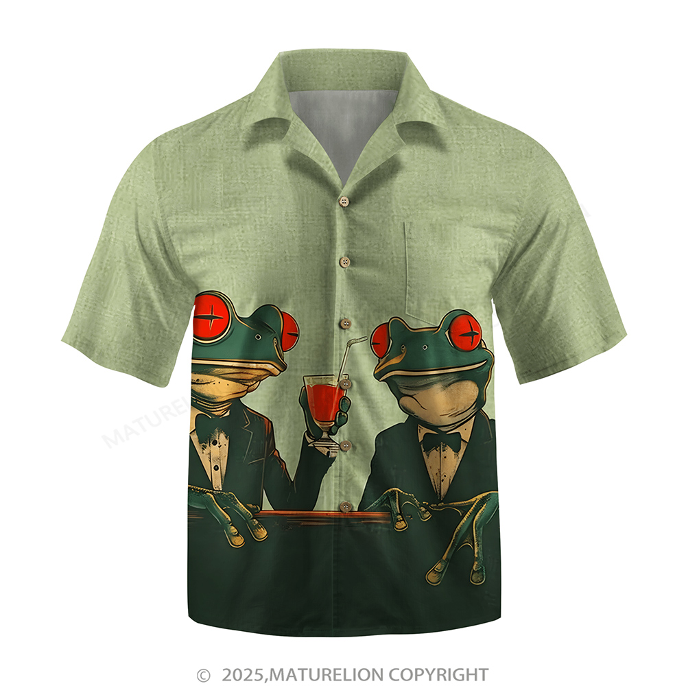 Maturelion Men's Aloha Shirts Animal Graphic Art Print Hawaiian Shirt