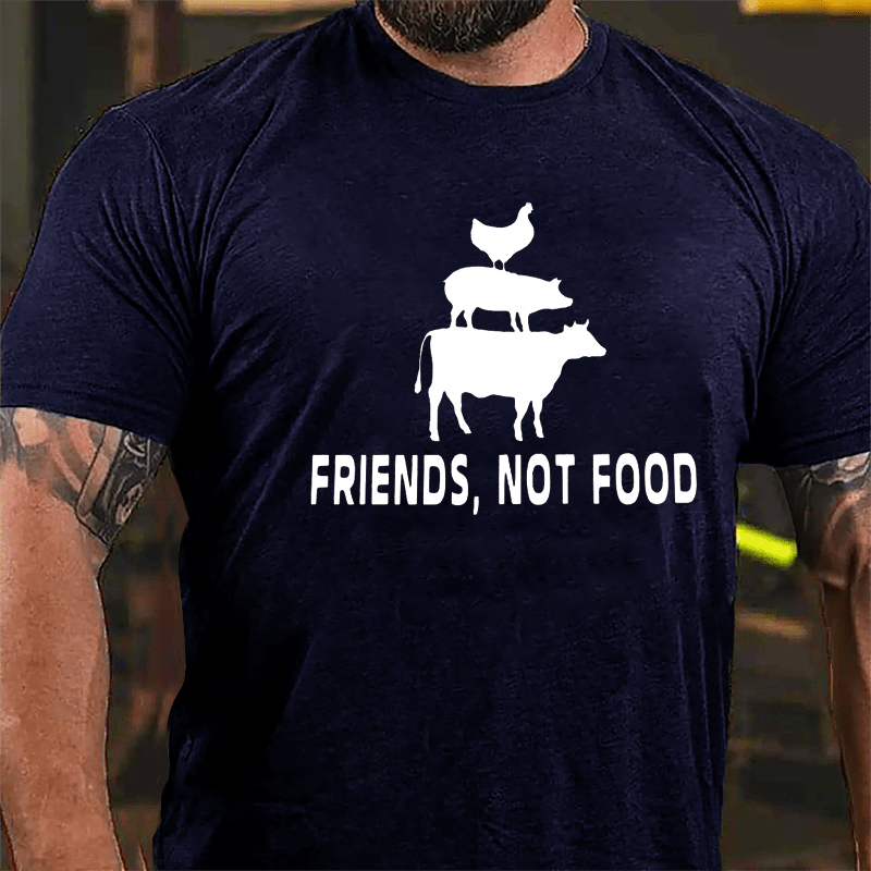 Friends Not Food Cotton T-shirt-Maturelion