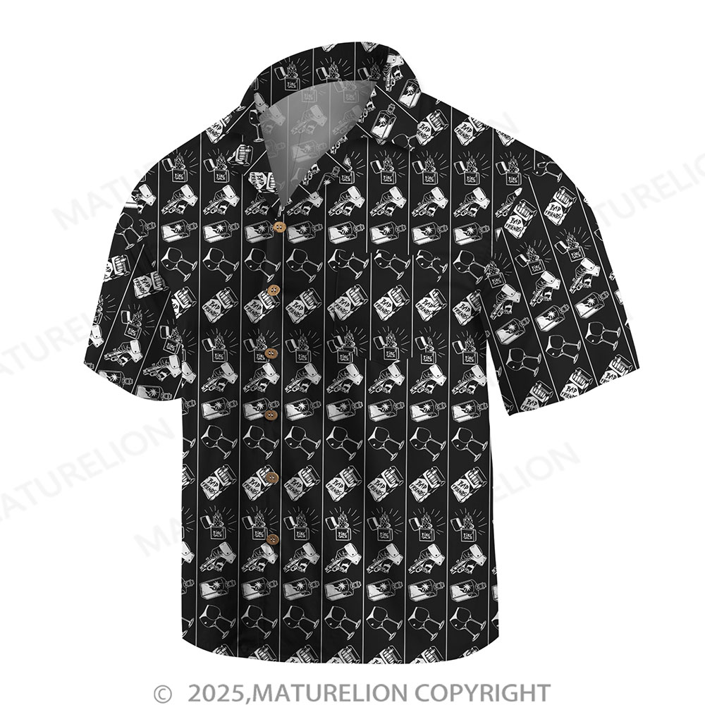 Maturelion Men's Hawaiian Shirt Midnight Tropics Hawaiian Shirt