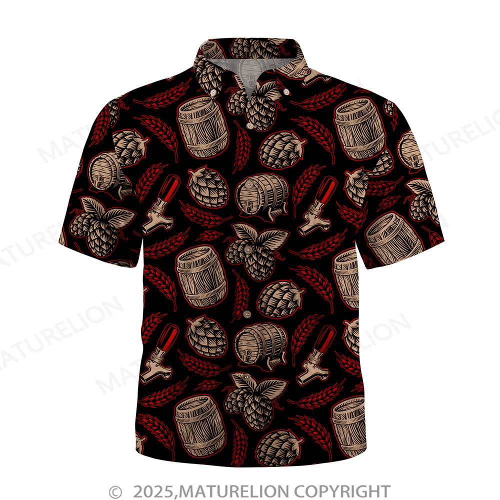 Maturelion Men's Hawaiian Shirt Palm Breeze Button Up Shirt