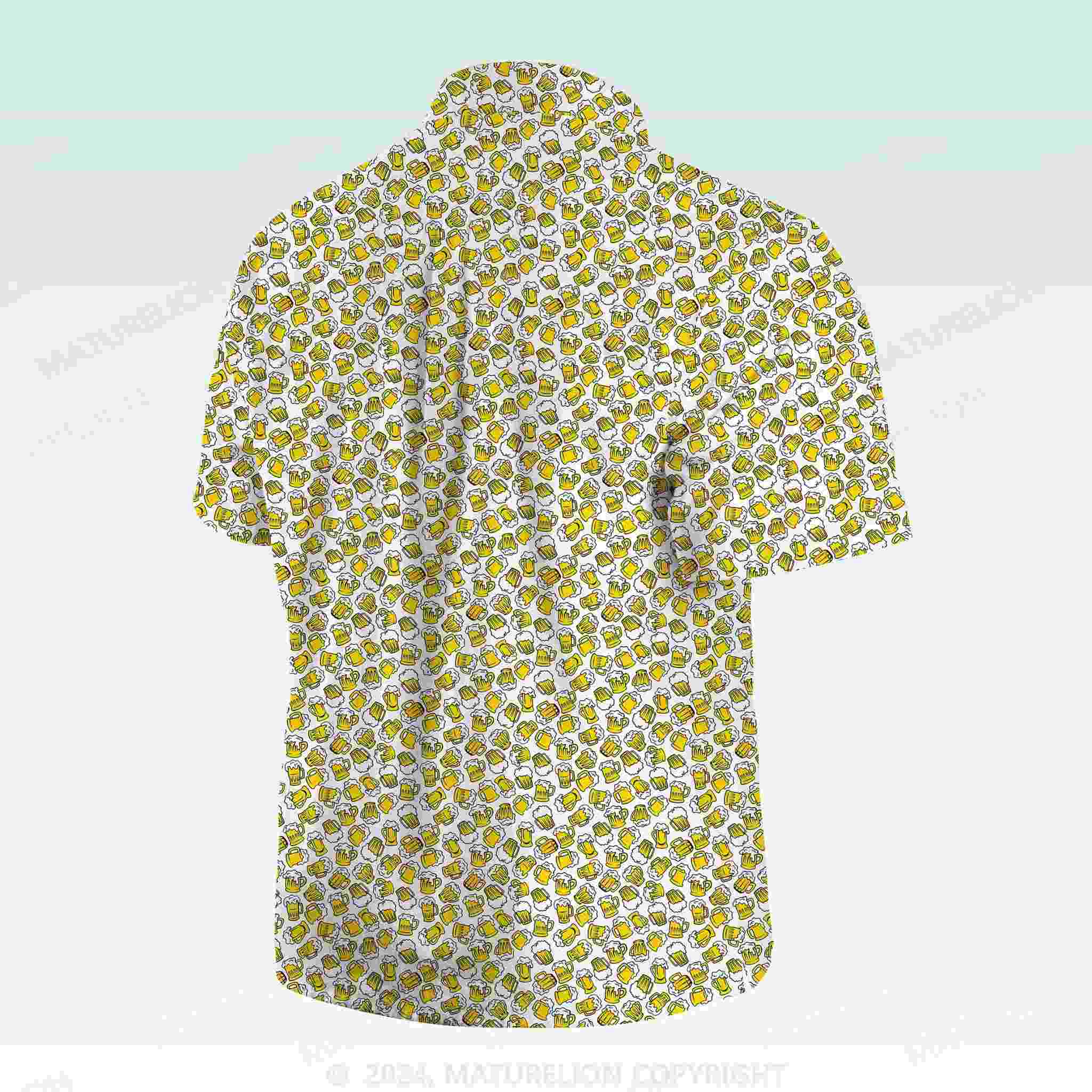 Maturelion Men's Button Pocket ShirtLiquor Funny Hawaiian Shirt