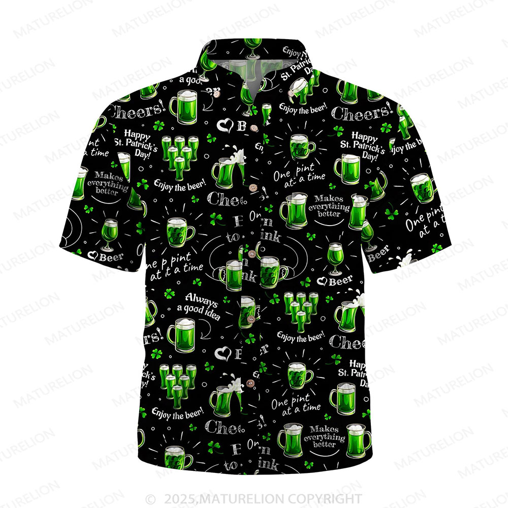 Maturelion St Patrick's Button Up Shirt Seaside Chill Button Up Shirt