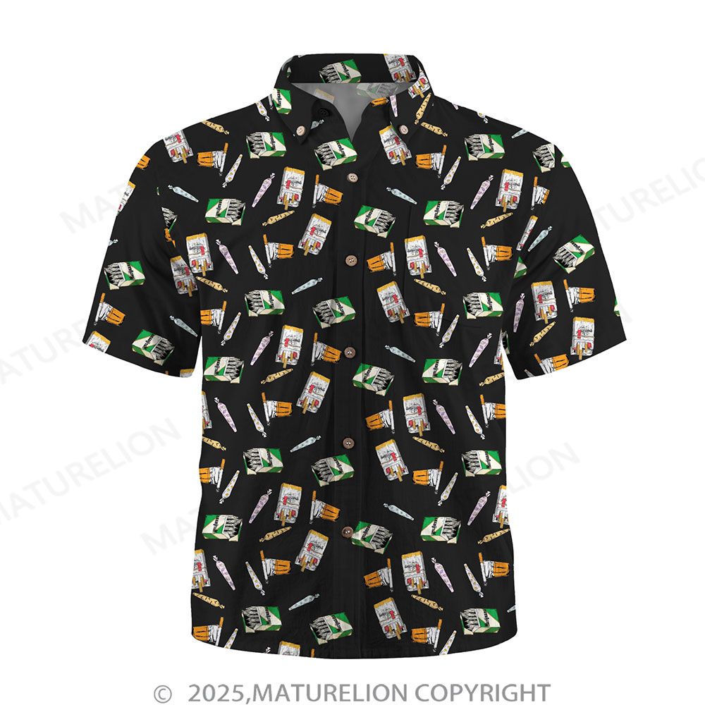 Maturelion Men's Button Pocket ShirtSeduction in the Sand Hawaiian Shirt