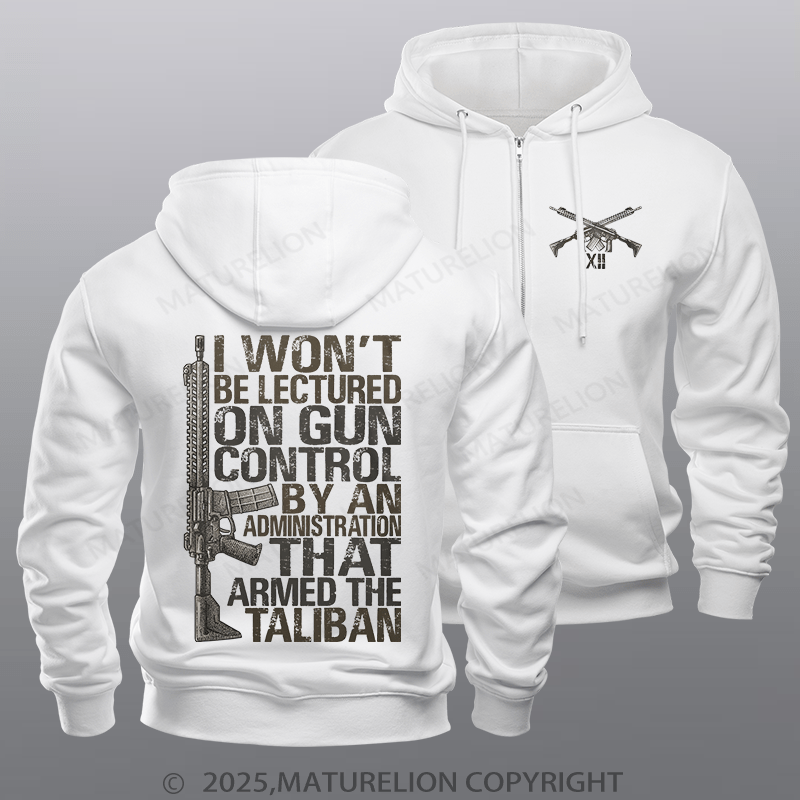 Maturelion Men's Hoodie Gun Control Fleece Zipper Hoodie