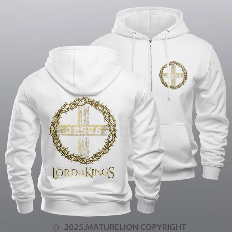 Maturelion Men's Hoodie Lord Of The Kings Fleece Zipper Hoodie