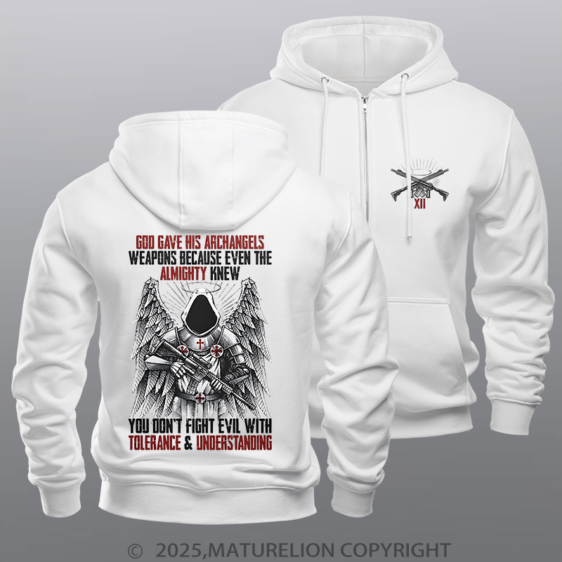 Maturelion Men's Hoodie Archangels Fleece Zipper Hoodie