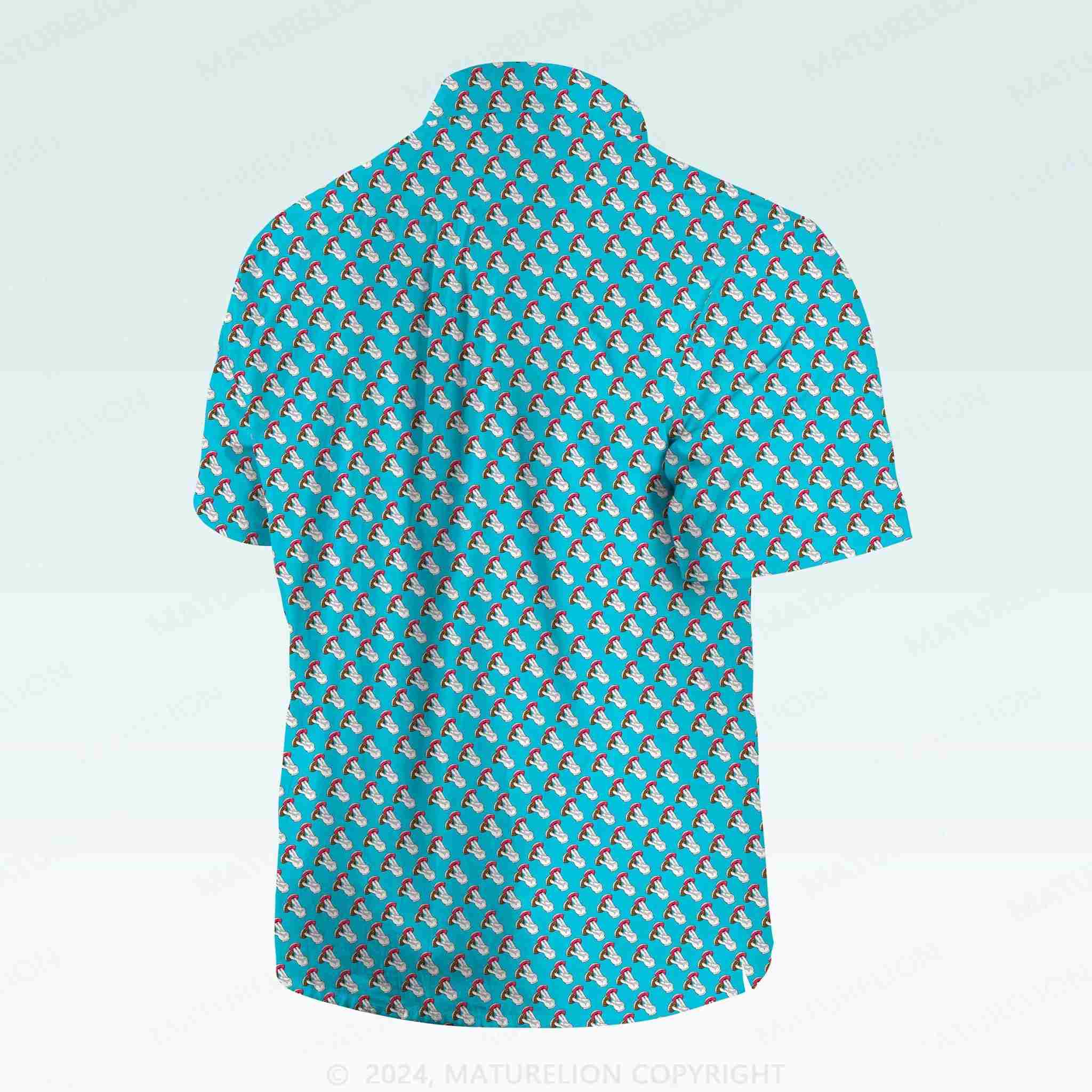 Maturelion Men's Button Pocket ShirtVintage Beach Hawaiian Shirt