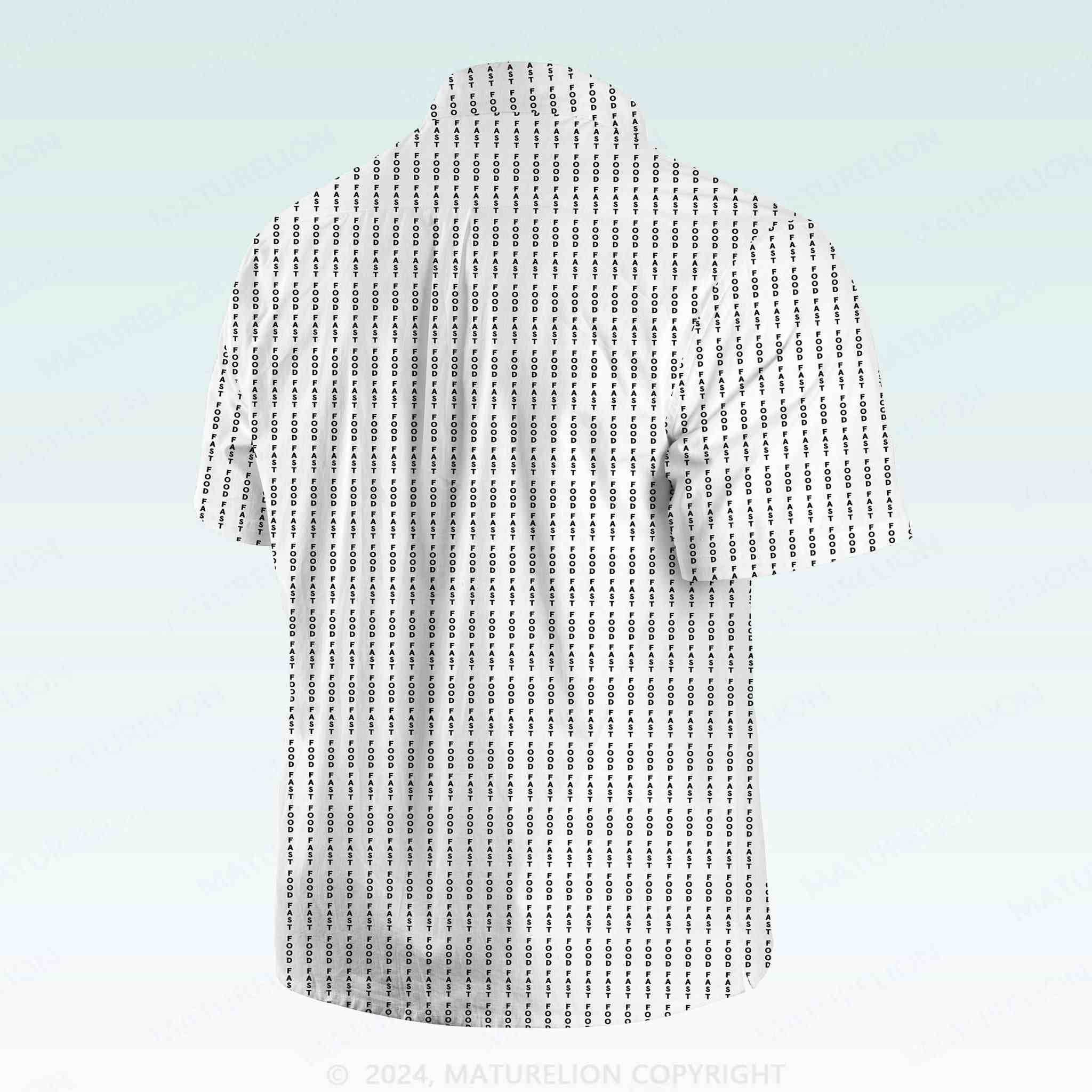 Maturelion Men's Button Pocket ShirtFast Food Hawaiian Shirt