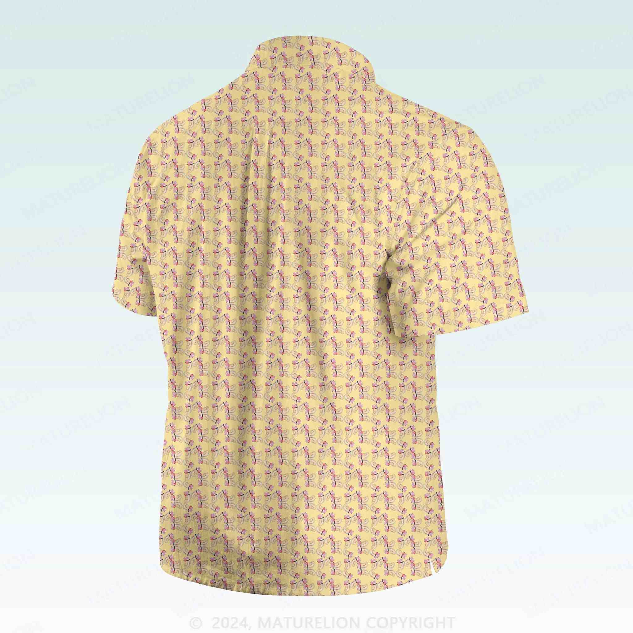 Maturelion Men's Button Pocket ShirtInnuendo Beach Hawaiian Shirt