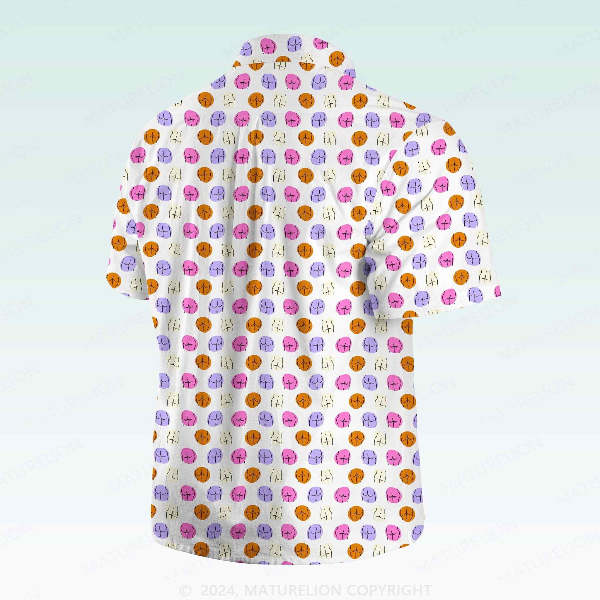 Maturelion Men's Button Pocket ShirtFunny Beach Hawaiian Shirt