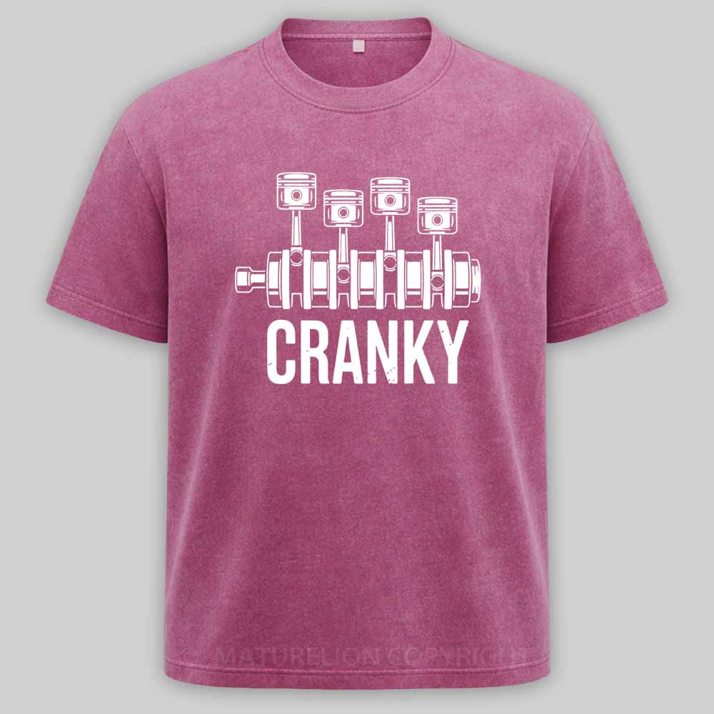 Maturelion Cranky Car Engine Washed T-shirt