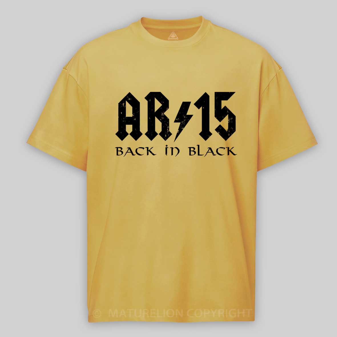 Maturelion Men's T-Shirt AR15 Back In Black Cotton T-Shirt