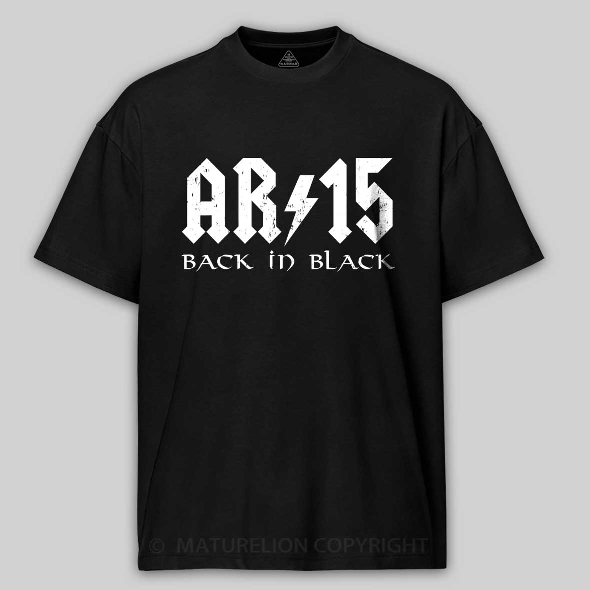 Maturelion Men's T-Shirt AR15 Back In Black Cotton T-Shirt