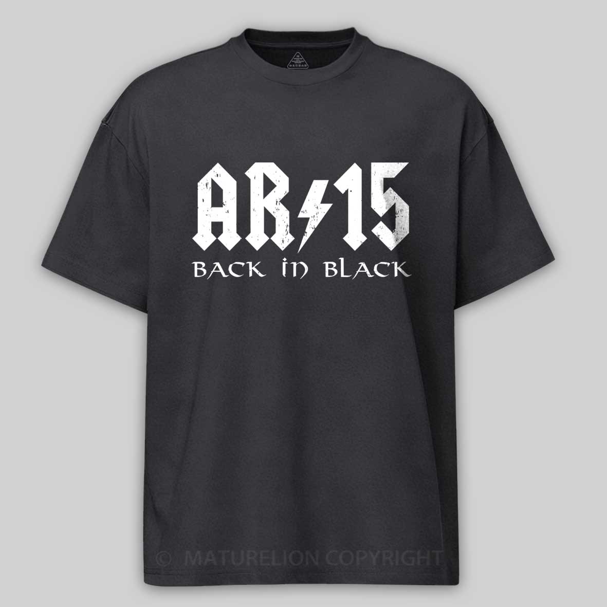 Maturelion Men's T-Shirt AR15 Back In Black Cotton T-Shirt