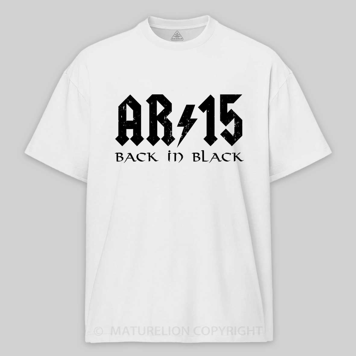 Maturelion Men's T-Shirt AR15 Back In Black Cotton T-Shirt