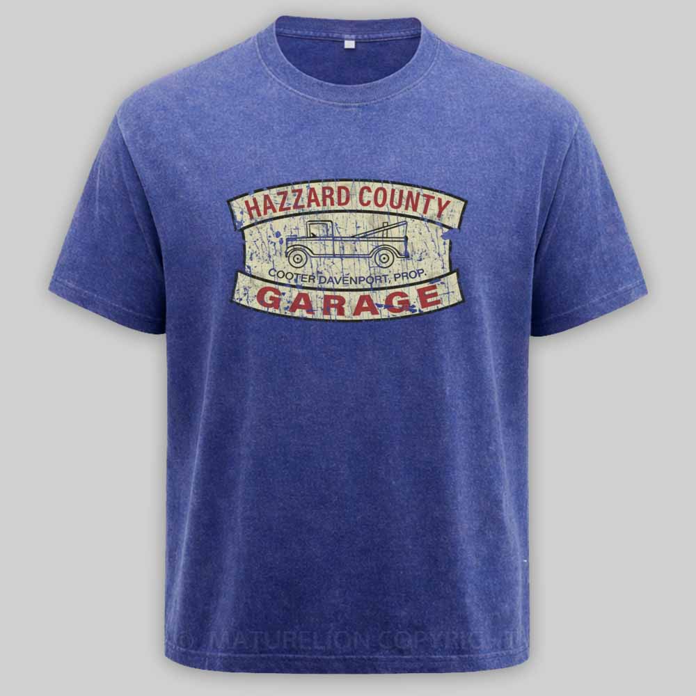 Maturelion Hazzard County Garage 1979 Washed T-shirt