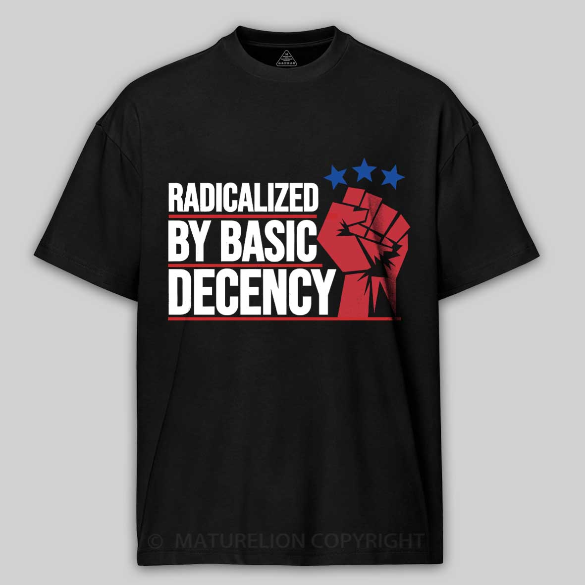 Maturelion Radicalized-By-Basic-Decency-3 Cotton T-shirt