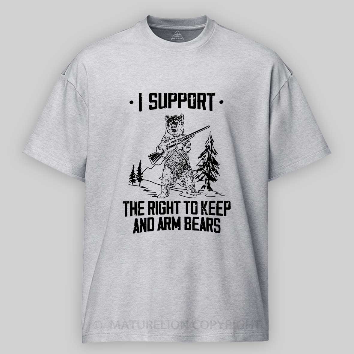 Maturelion Men's T-Shirt Second Amendment Right to Keep and Arm bears Cotton T-Shirt