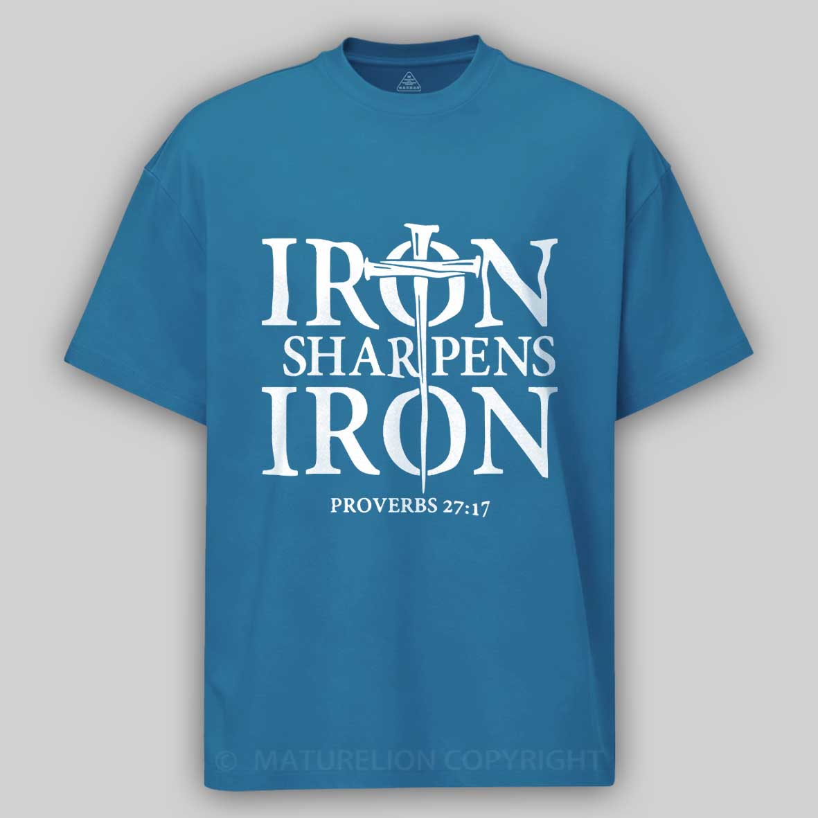 Maturelion Men's T-shirt Iron Sharpens Iron Cotton T-shirt