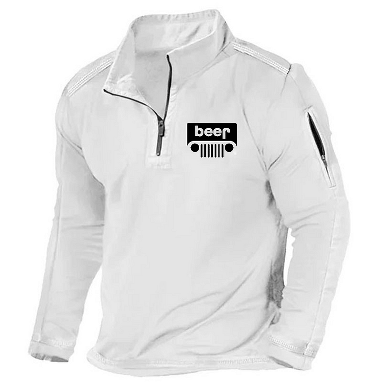 Maturelion Men's Henley Shirt Funny Beer Or Jeep Henley Shirt