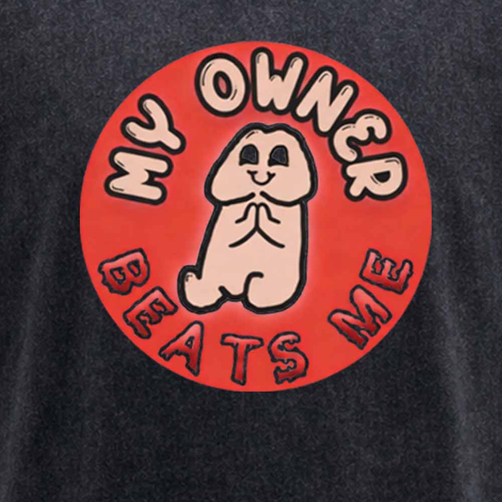 Maturelion My Owner Beats Me Washed T-shirt