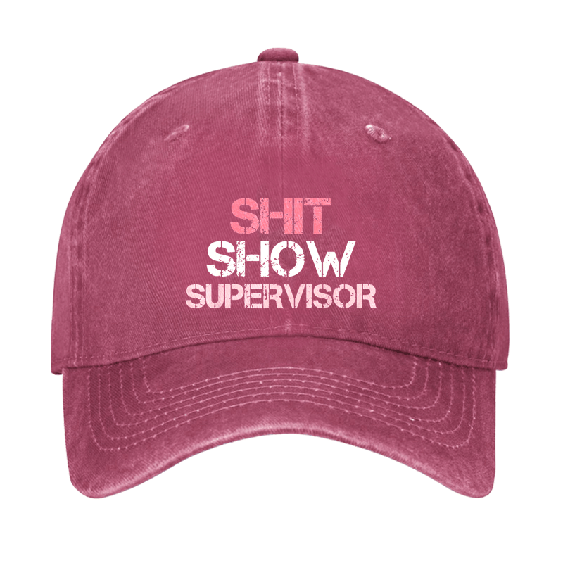 Shit Show Supervisor Funny Text Letters Adjustable Cap-Maturelion