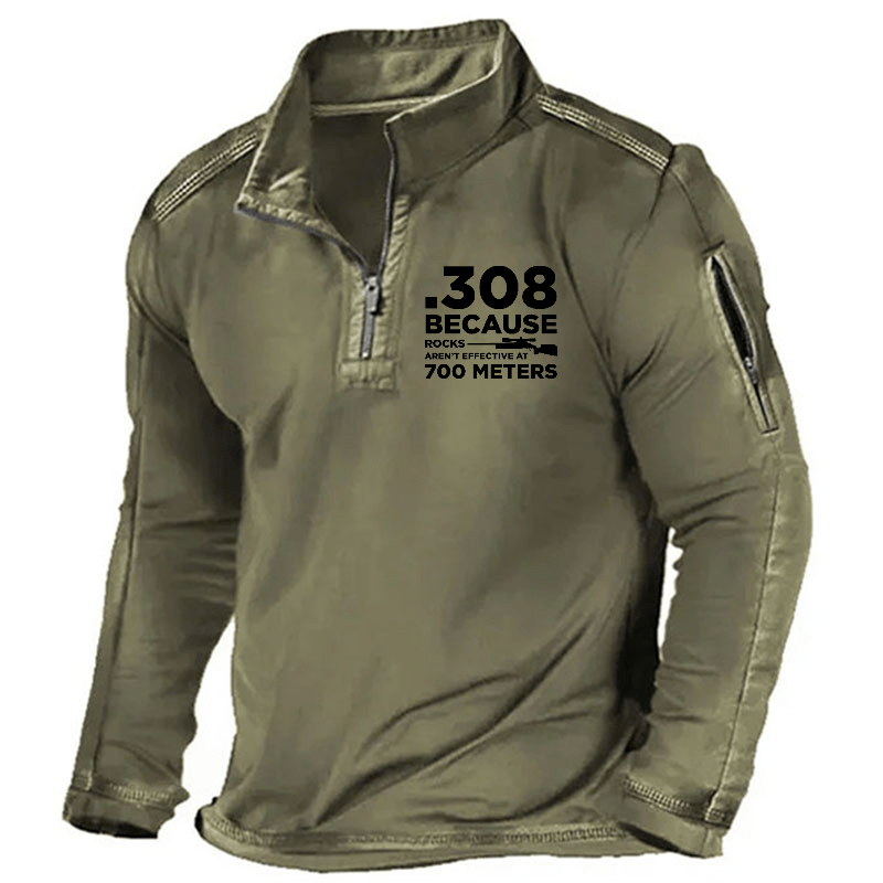 Maturelion Men's Henley Shirt 308 Because Rocks Aren'T Effective At 700 Meters Henley Shirt