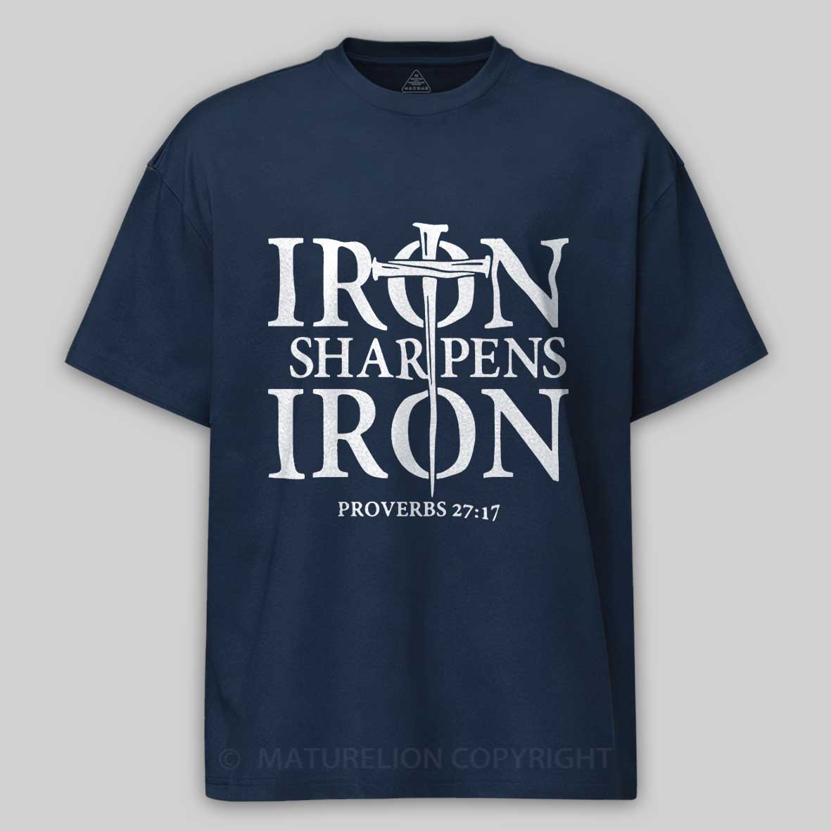 Maturelion Men's T-shirt Iron Sharpens Iron Cotton T-shirt