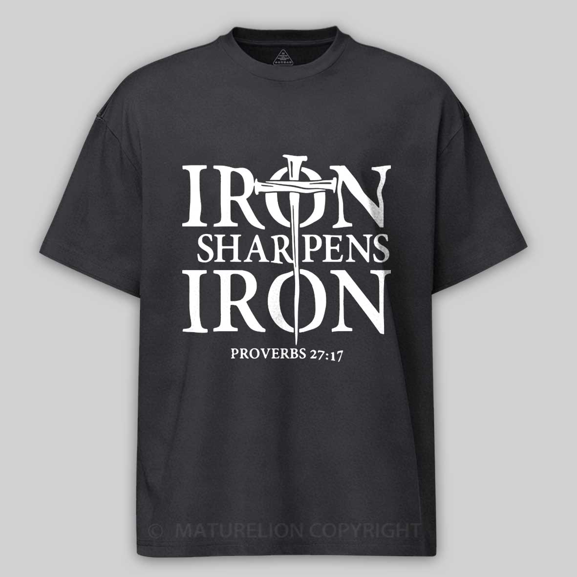 Maturelion Men's T-shirt Iron Sharpens Iron Cotton T-shirt