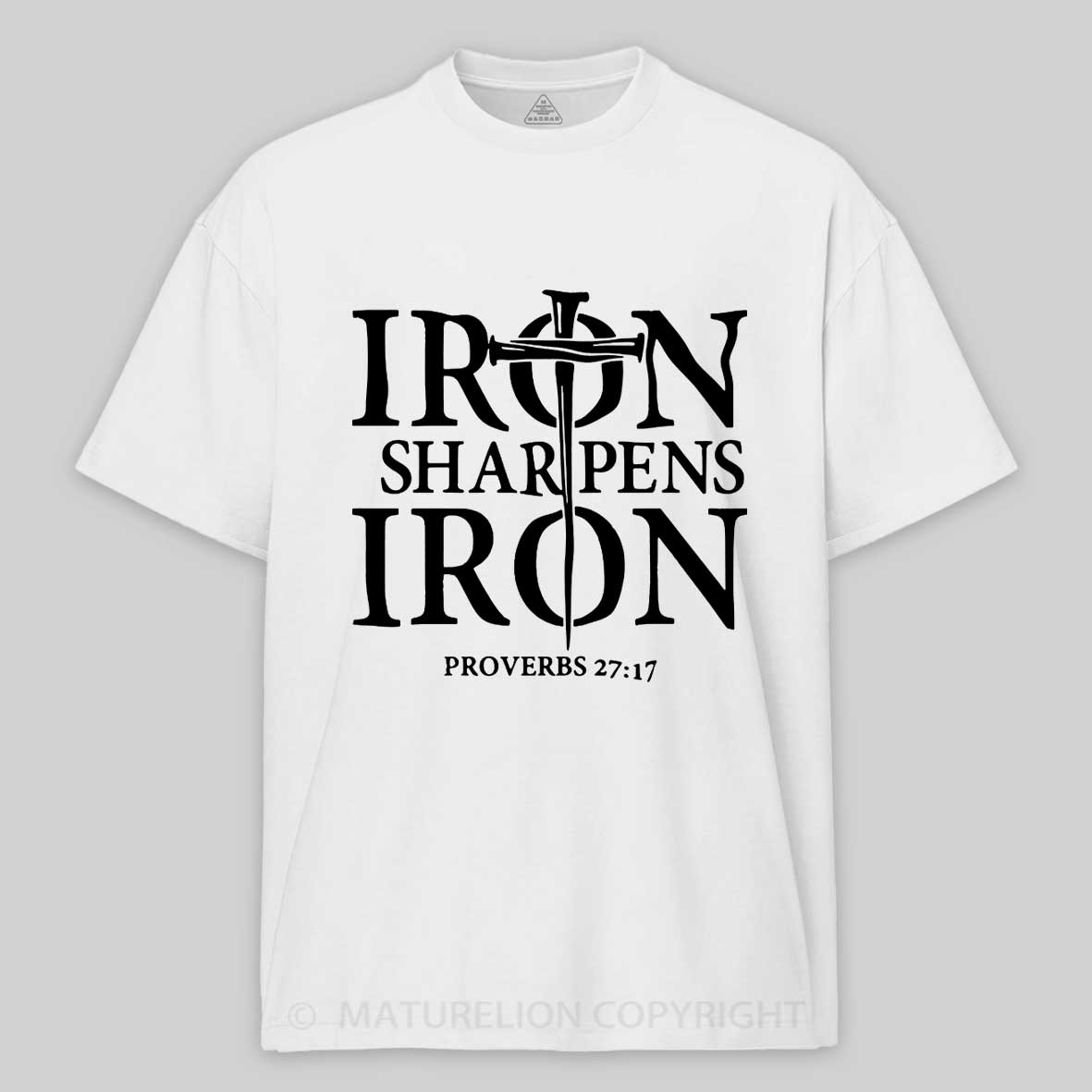 Maturelion Men's T-shirt Iron Sharpens Iron Cotton T-shirt